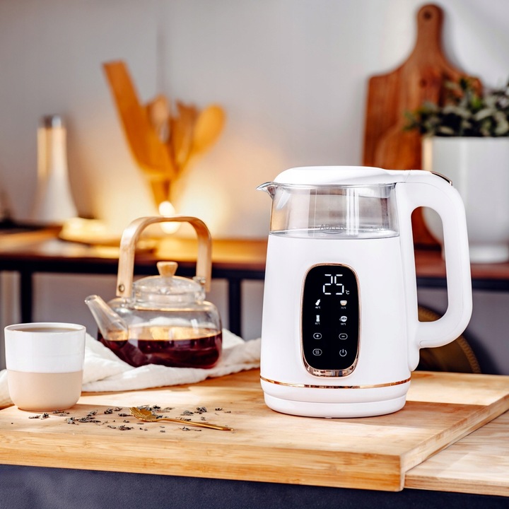 Czajnik elektryczny szklany LED 1,7L 2200W Regulacja temperatury Adler