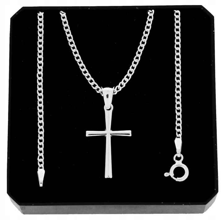 SREBRNY ŁAŃCUSZEK PANCERKA I KRZYŻYK ZESTAW IDEALNY NA PREZENT