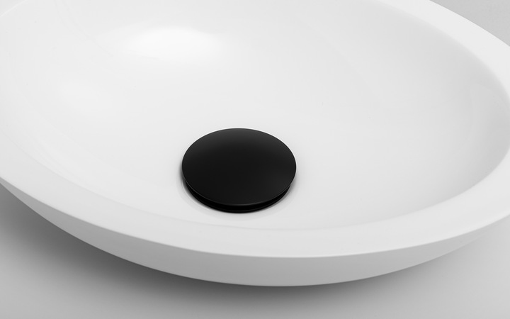 Korek klik klak czarny automatyczny bez przelewu z syfonem do umywalki YOKA