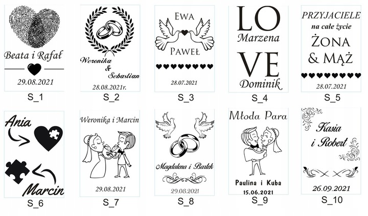 2x KIELISZKI DO SZAMPANA Z GRAWEREM PREZENT ŚLUB Personalizacja