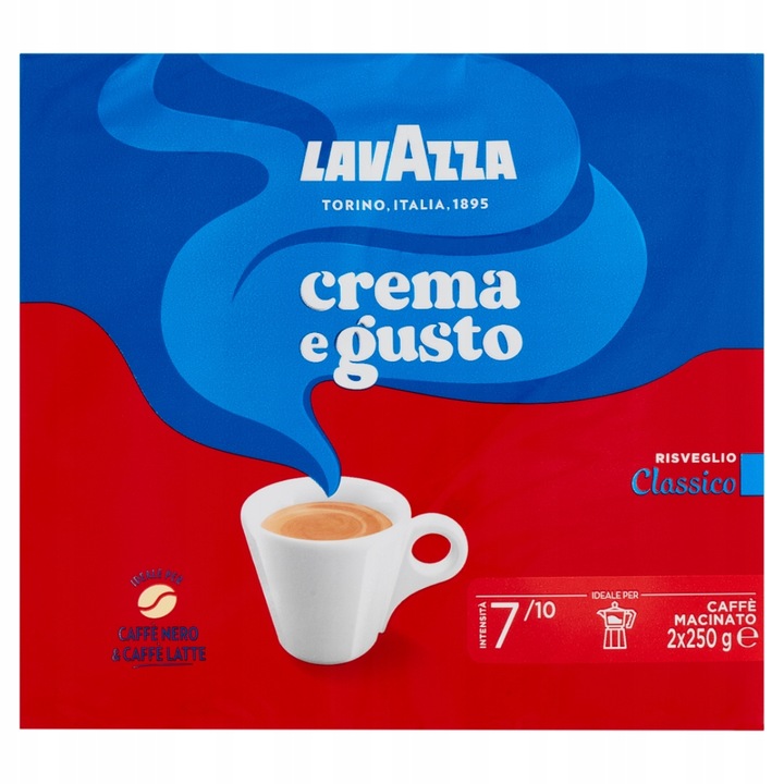 Kawa na włoski rynek mielona Caffe' Crema e Gusto classico 2x250g -