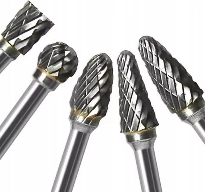 FREZY TRZPIENIOWE DO METALU 10SZT Z WĘGLIK WOLFRAMU Z WĘGLIKA