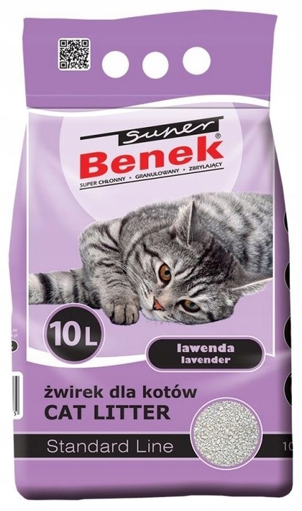 Żwirek dla kota Super Benek Lawenda 10l