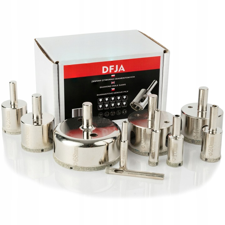 OTWORNICA DIAMENTOWA KORONKA DO GRESU PŁYTEK GLAZURY ZESTAW 10 szt