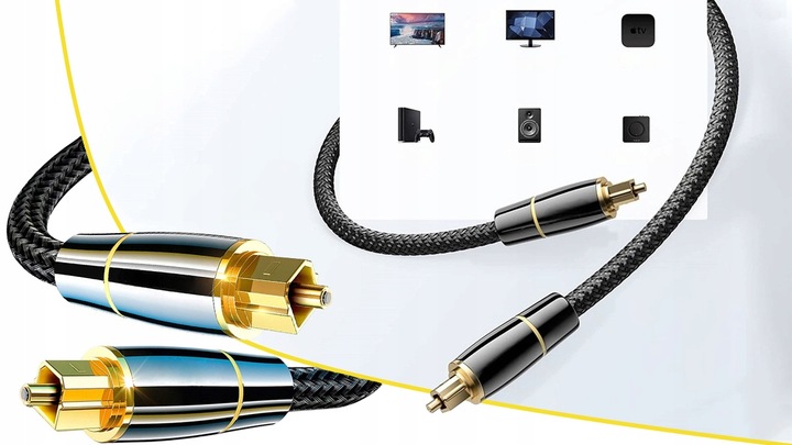 KABEL OPTYCZNY AUDIO TOSLINK PRZEWÓD CYFROWY ŚWIATŁOWÓD COAXIAL 3m