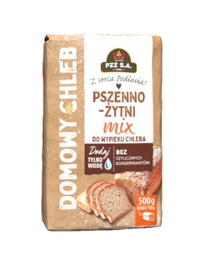 PZZ Mieszanka do wypieku chleba Pszenno-żytni Mix Zgrzewka 12 x 500g GOTOWA