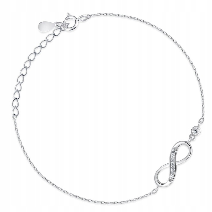 Bransoletka Srebrna 925 Nieskończoność z Grawerem Prezent dla Mamy Żony