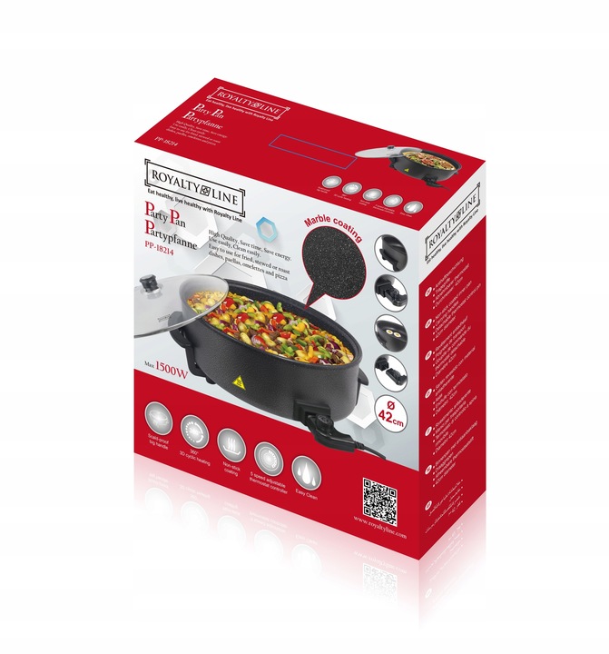 PATELNIA ELEKTRYCZNA DUŻA XXL NIEPRZYWIERAJĄCA MULTIPATELNIA 42cm MOC