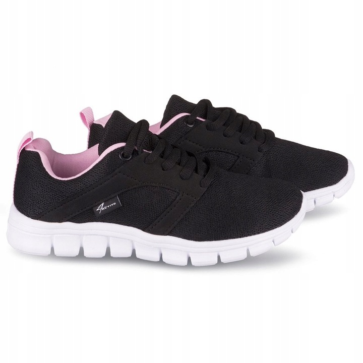BUTY DZIECIĘCE SPORTOWE CZARNO-RÓŻOWE R 30