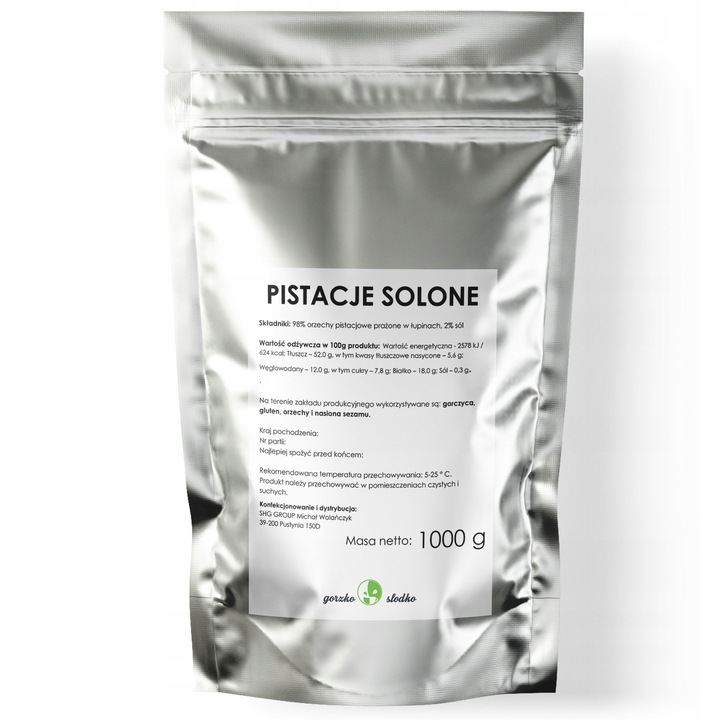 PISTACJE SOLONE PRAŻONE naturalne premium 1kg