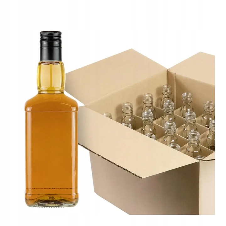 20x Butelki szklane DANIELS 0,5l + KRATOWNICA na Whisky, Wódka, Alkohol