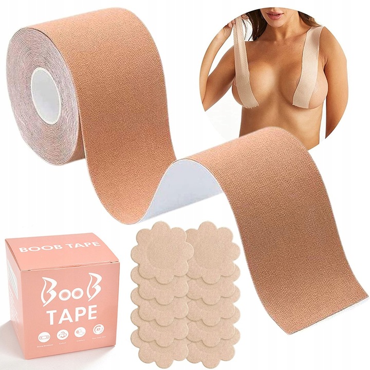 TAŚMA UNOSZĄCA BIUST MODELUJĄCA DEKOLT ZESTAW NAKLEJKI WIELOKROTNEGO UŻYTKU