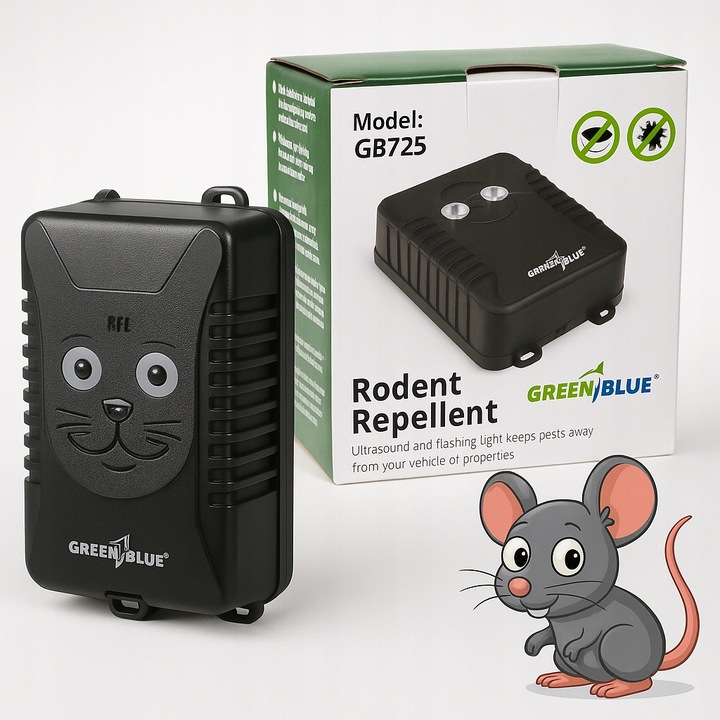 ODSTRASZACZ GRYZONI DO SAMOCHODU AUTA Ultradźwiękowy KUN SZCZURÓW