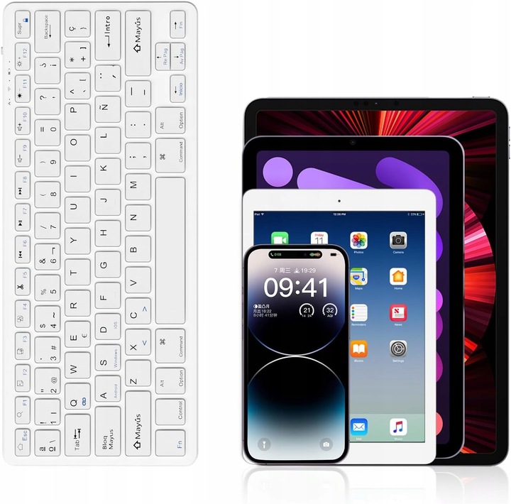 KLAWIATURA BEZPRZEWODOWA UNIWERSALNA BLUETOOTH USB-C PRZENOŚNA TABLET TV PC