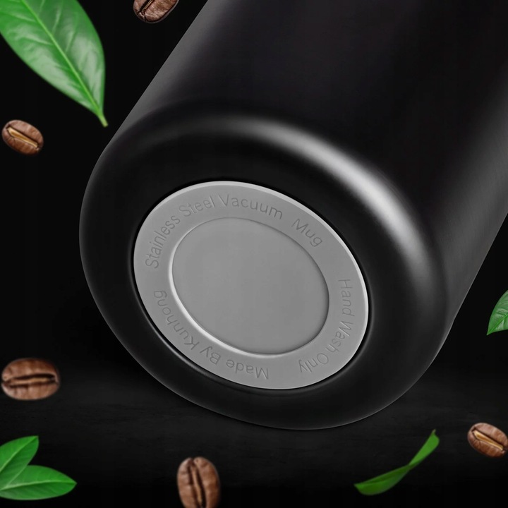 Kubek Termiczny Termos z Ustnikiem Wyświetlaczem LED 400ml Czarny + GRATIS