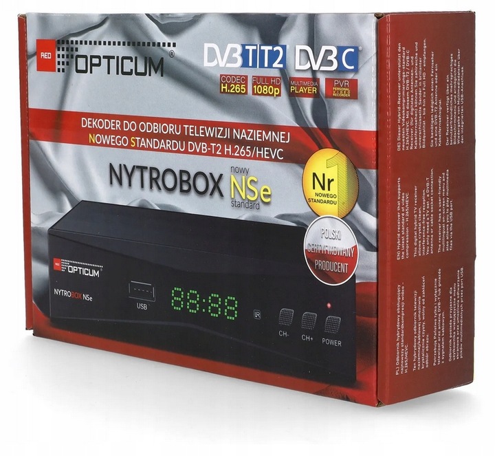 TUNER DEKODER TV NAZIEMNEJ DVB-T2/C H.265 HEVC OPTICUM NYTROBOX