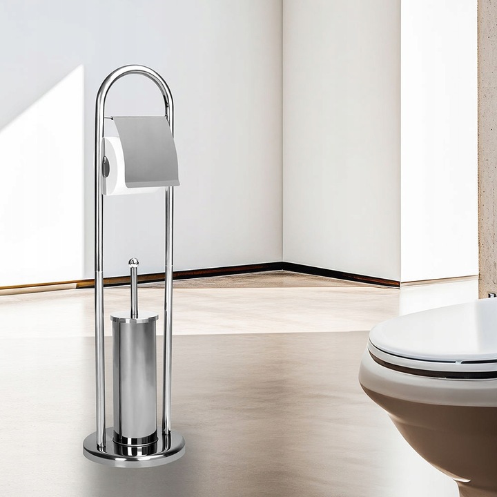 STOJAK NA PAPIER toaletowy + SZCZOTKA DO WC ZESTAW PRAKTYCZNY