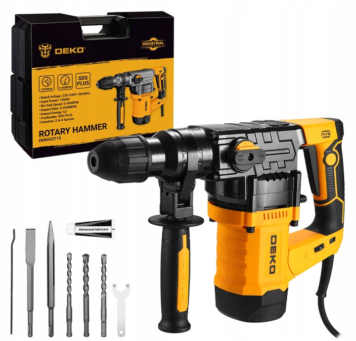 MŁOT UDAROWY OBROTOWY MŁOTOWIERTARKA SDS PLUS 1500W REGULACJA OBROTÓW