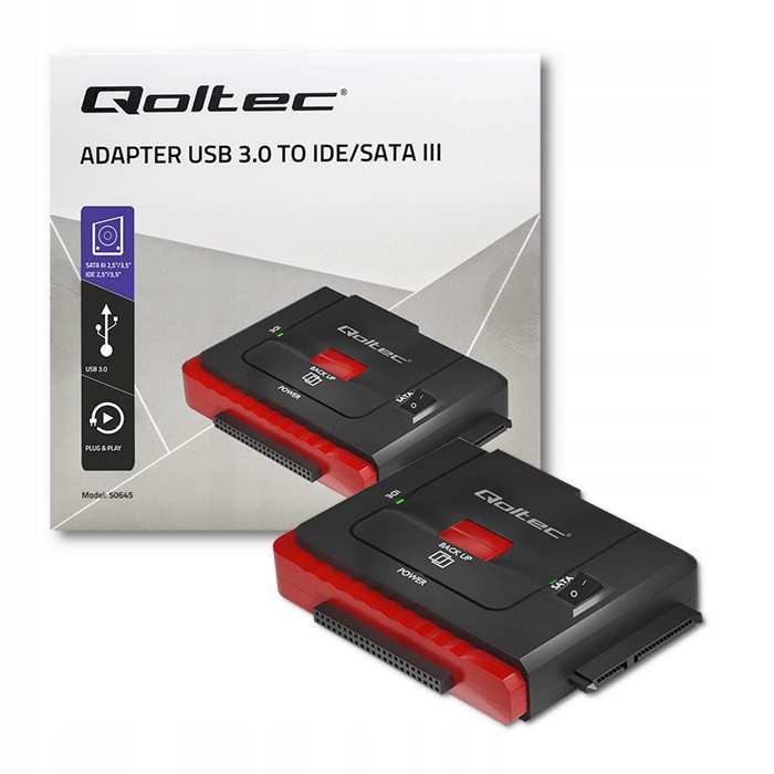 Qoltec Adapter USB 3.0 do IDE SATA III Szybka transmisja danych