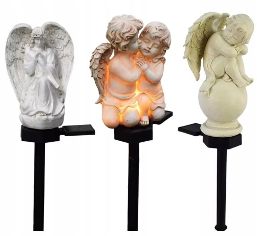 ANIOŁ SOLARNY LAMPKA LED NA WSZYSTKICH ŚWIĘTYCH NA CMENTARZ GRÓB