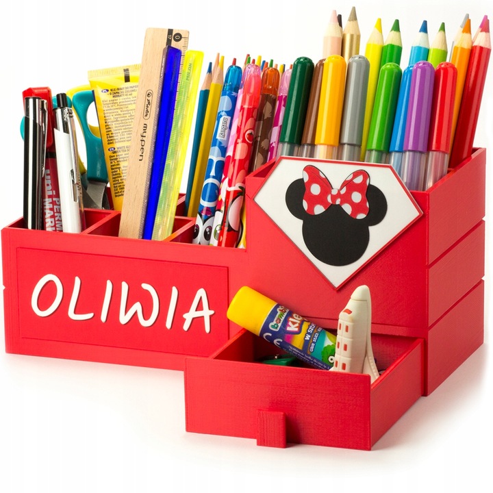 KAJAWIS Organizer na biurko XL przybornik kredki piórnik IMIĘ SZUFLADKA EKO