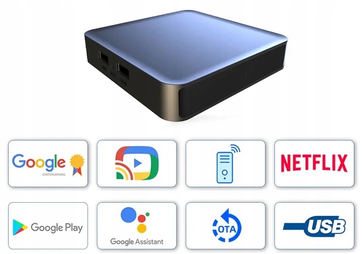 ANDROID SMART TV BOX ODTWARZACZ MULTIMEDIALNY 2/32GB GOOGLE TV 2024 WIFI