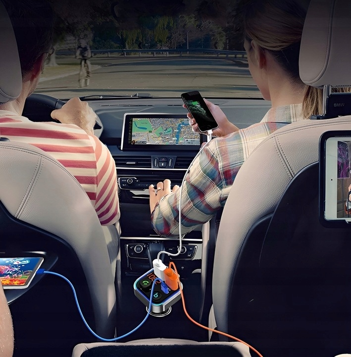 TRANSMITER BLUETOOTH AUDIO ŁADOWARKA 2x USB A + 1x USB-C PD QC 20W 12V