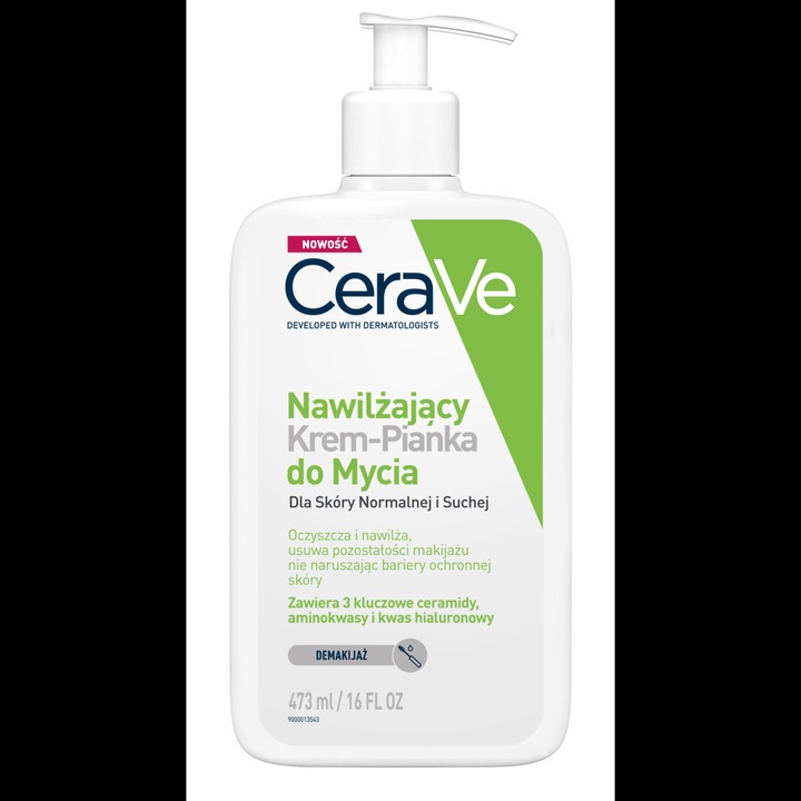 CERAVE Nawilżający Krem-pianka do mycia dla skóry normalnej i suchej 473 ML