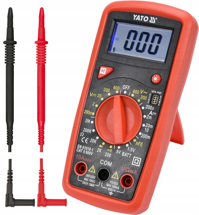 YATO MIERNIK UNIWERSALNY CYFROWY MULTIMETR RĘCZNY TESTER BATERII BUZER