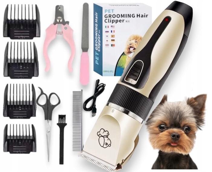 MASZYNKA DO STRZYŻENIA PSA KOTA KOTÓW PSÓW ZESTAW GOLARKA 11 ELEMENTÓW pies