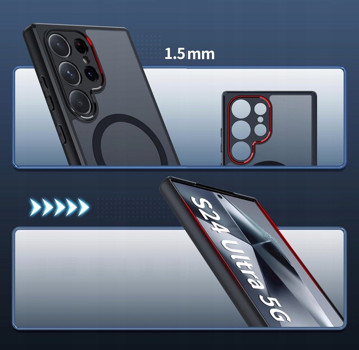 ETUI DO MAGSAFE CZARNY MAT DO SAMSUNG S24 ULTRA