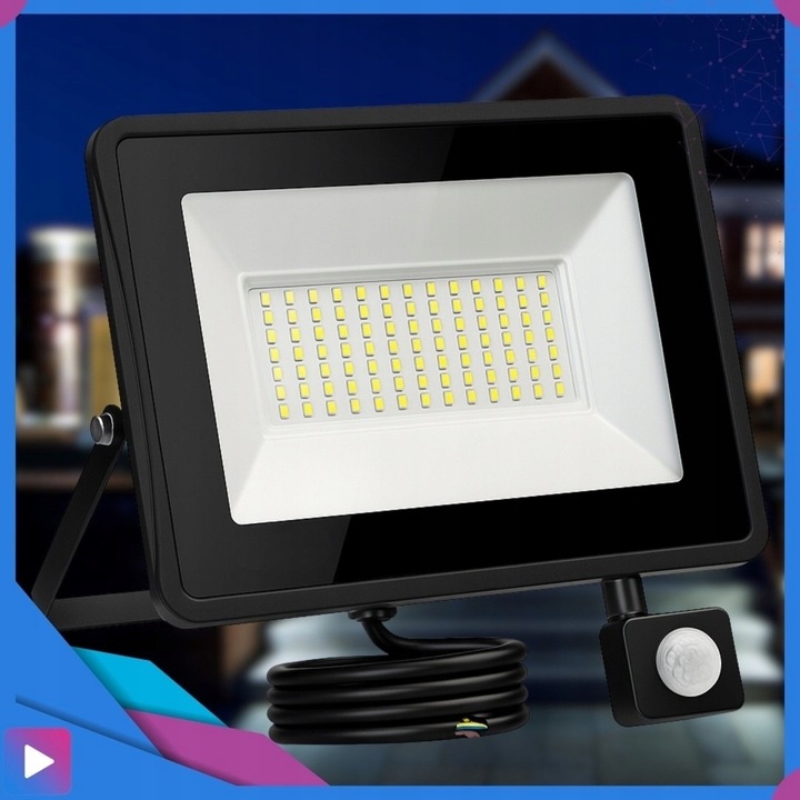 Halogen LED 50W Lampa Naświetlacz z Czujnikiem Ruchu Zmierzchu