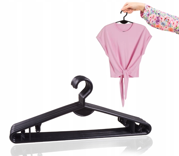 WIESZAKI NA UBRANIA ODZIEŻ UBRANIOWE ODZIEŻOWE UNIWERSALNE CZARNE 50