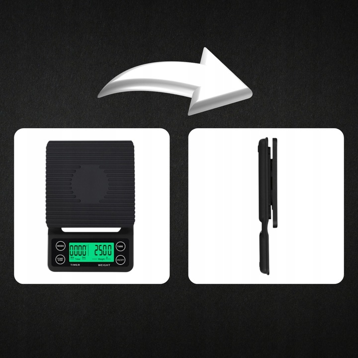 WAGA KUCHENNA ELEKTRONICZNA PRECYZYJNA Z WYŚWIETLACZEM 5000g 1g TIMER