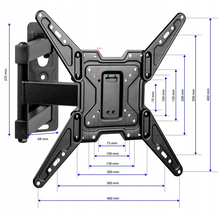 OBROTOWY UCHWYT DO TELEWIZORA TV LED LCD WIESZAK MOCNY ŚCIENNY 22-65 CALI