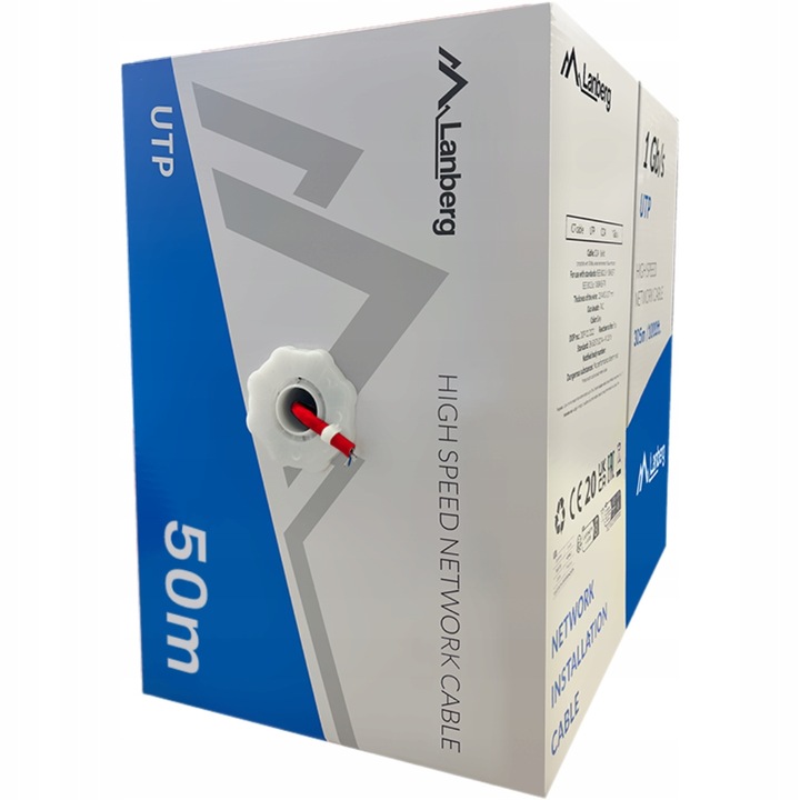 KABEL PRZEWÓD SIECIOWY LAN SKRĘTKA RJ45 UTP KAT.6 CAT.6 50M SZYBKI LANBERG