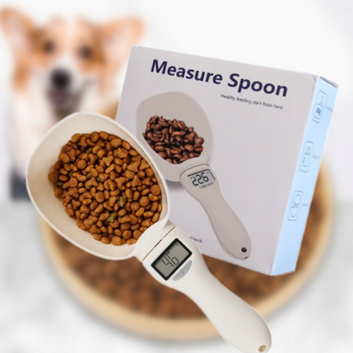 ELEKTRONICZNA MIARKA ŁYŻKA LCD DLA PSA KOTA Z WAGĄ ŁOPATKA DO KARMY 800G XL