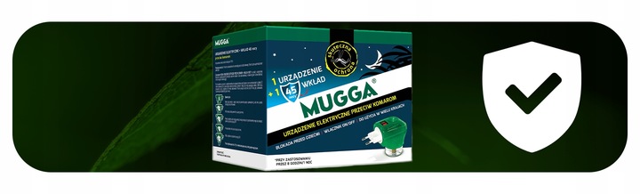 MUGGA DO KONTAKTU ZWALCZA KOMARY OWADY NA 45 NOCY URZĄDZENIE+WKŁAD
