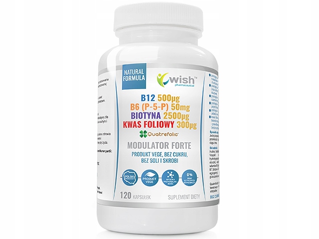 Witamina B12 B6 P-5-P B7 Biotyna Kwas Foliowy WEGA