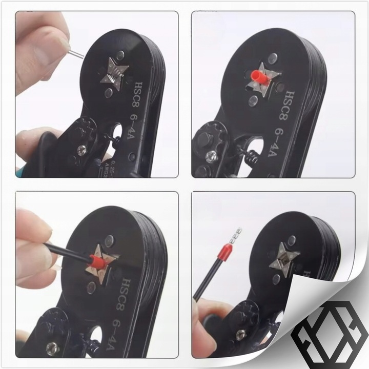 ZACISKARKA PRASKA DO KONEKTORÓW KOŃCÓWEK KABLI TULEJEK 0.25-10mm²