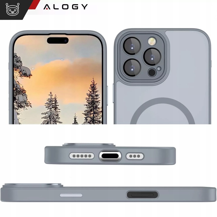 Etui do iPhone 16 Pro Max do MagSafe WZMACNIANE 360° MATT CASE + 2x SZKŁO