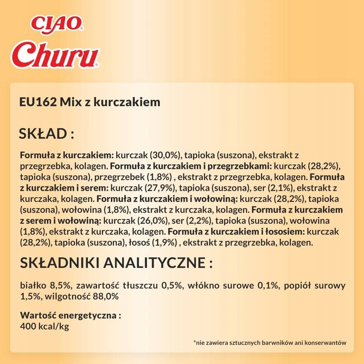 Inaba Cat Churu 60x14g (840g) Kremowy Przysmak Dla Kota Mix Z