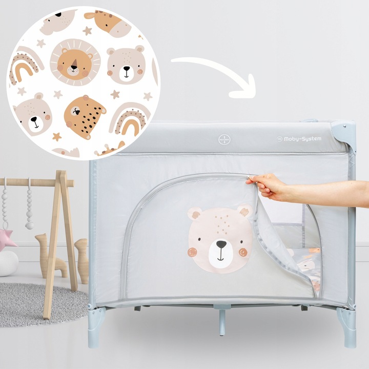 SKŁADANY KOJEC ŁÓŻECZKO TURYSTYCZNE - Moby-System Teddy Bear