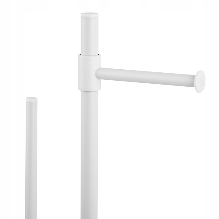 Stojak z uchwytem na papier toaletowy i szczotka do WC toalety biała bambus