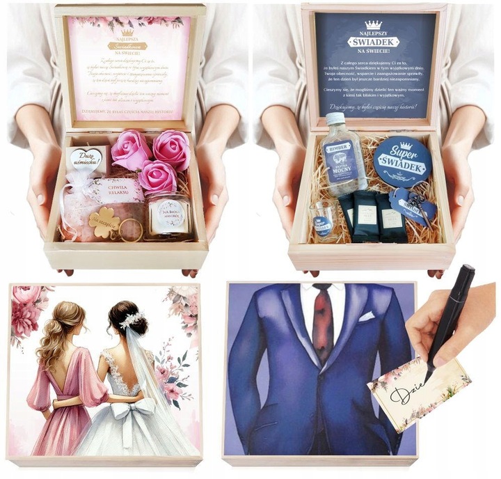 PODZIĘKOWANIE DLA ŚWIADKÓW BOX DLA ŚWIADKA I ŚWIADKOWEJ PREZENT DLA ŚWIADKA