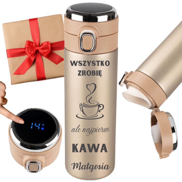 Kubek Termiczny z Wyświetlaczem LED + Grawer Prezent Dla Niej i Niego