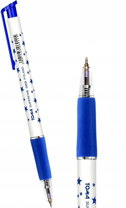 Długopis Toma niebieski w gwiazdki 10 sztuk zestaw
