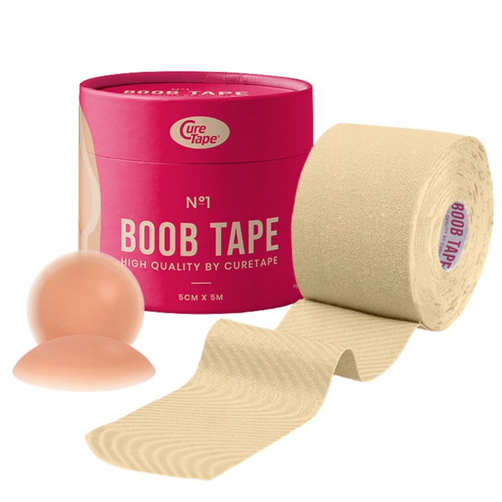 TAŚMA MODELUJĄCA BIUST Z NASUTNIKAMI TEJPY BOOB TAPE CURE TAPE 5CM X 5M