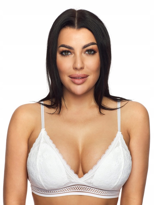 Biustonosz damski Stanik Koronkowy BRALETKA z wkładkami głębokim dekoltem