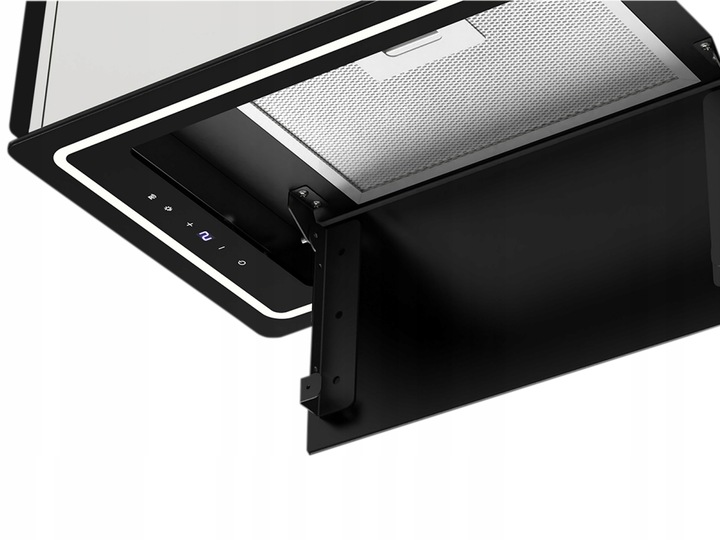 Okap kuchenny podszafkowy do zabudowy 52cm czarny LED premium Berdsen